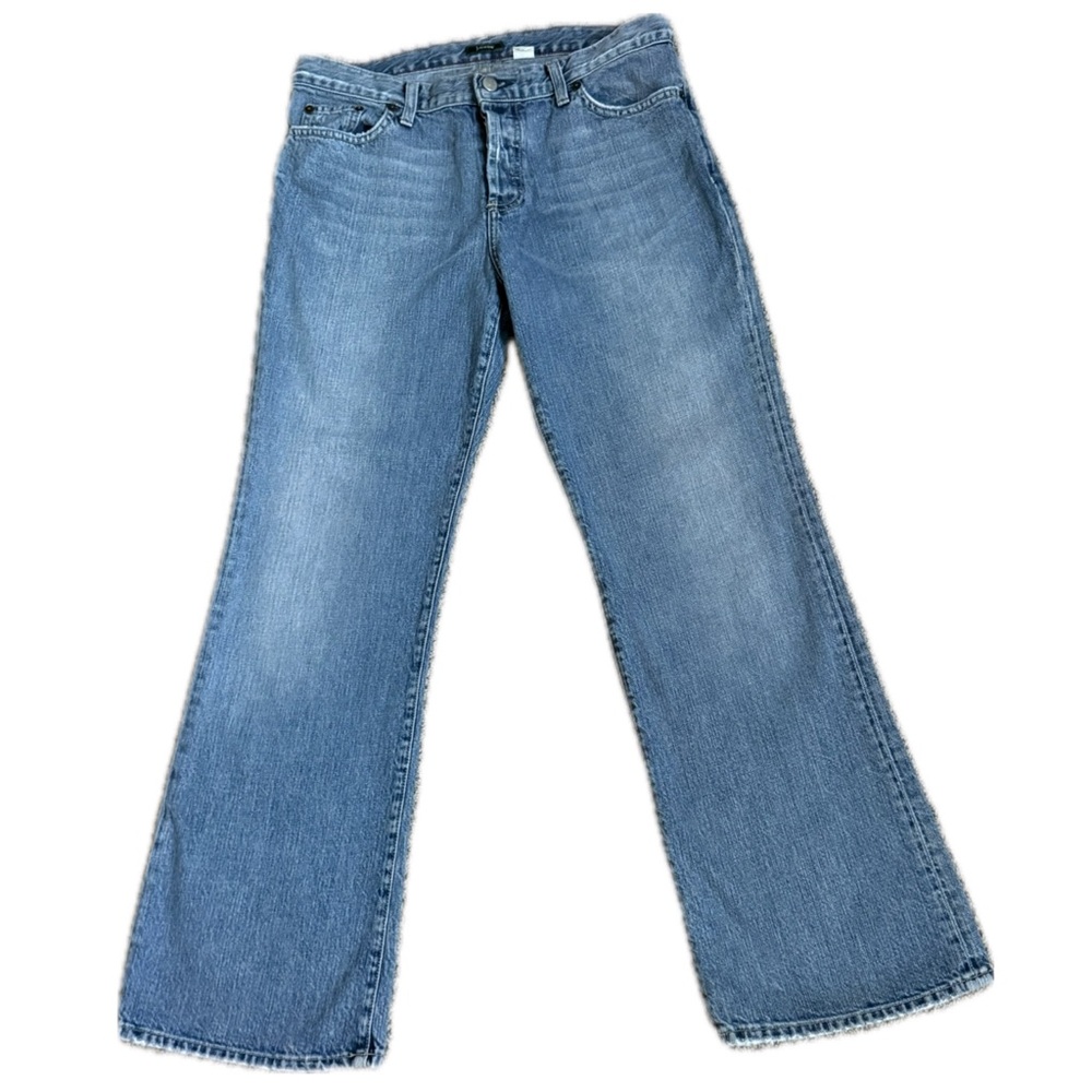 J.CREW Made in USA Medium Wash Blue Flare Jeans Y2K Heritage 2004 | Sz 6S / 6P